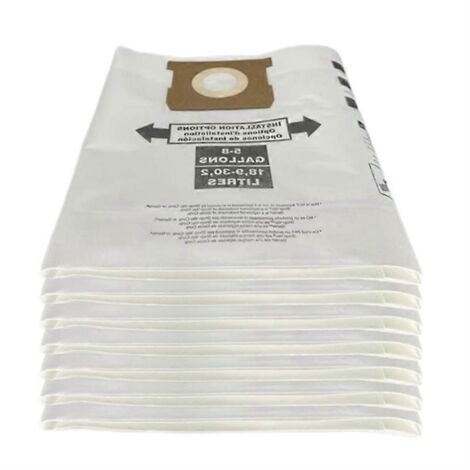 Lot de 7 sacs universels pour aspirateur à sec de 5 à 8 gallons (compatibles avec les aspirateurs d'atelier Ridgid VF Dus de 5 à 8 gallons).-AquaForge (1/5)