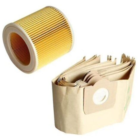 5 sacs d'aspirateur et 1 filtre pour aspirateur Karcher WD3 Premium (FMY)-AquaForge (1/5)