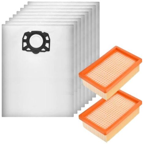 Sacs et filtres pour aspirateur Karcher WD4, WD5, WD6, MV4, MV5 et MV6 - PHONILLICO - Lot de 8 sacs et 2 filtres-AquaForge (1/4)