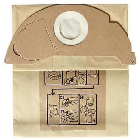 Lot de 10 sacs de rechange pour aspirateur Kärcher A2004/ A2054 / WD2250/ MV2/ WD2-AquaForge (1/5)