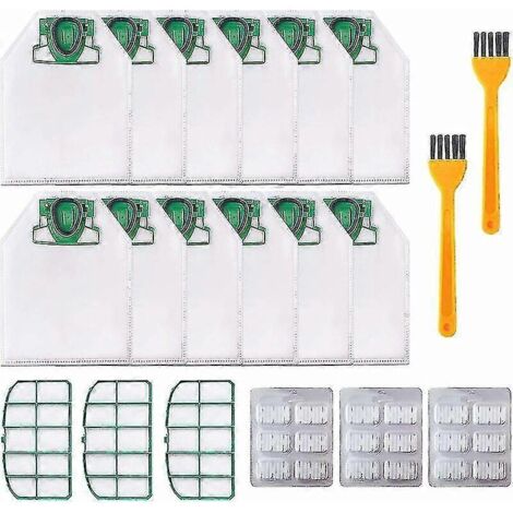 12 sacs pour aspirateur Vorwerk Kobold VK200 FP200 avec 3 filtres moteur, 18 pastilles parfumées, 2 brosses, sacs de rechange pour Kobold VK200 FP200-AquaForge (1/4)