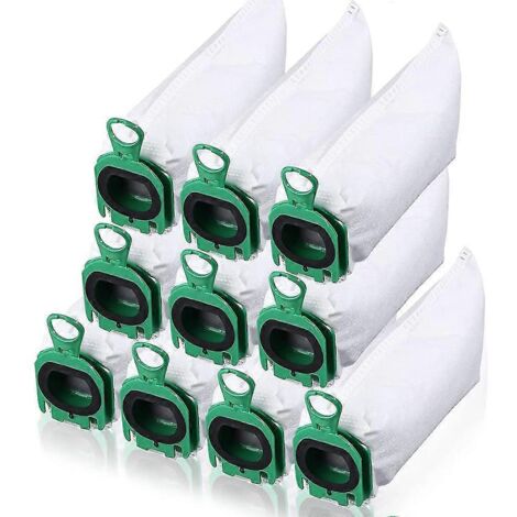 Lot de 10 sacs pour aspirateur Vorwerk Kobold VB100 FP 100 Premium, avec filtre de protection moteur et brosse de nettoyage.-AquaForge (1/5)