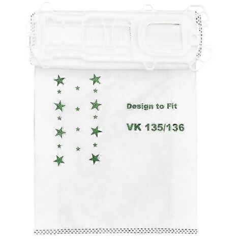Lot de 6 sacs de rechange pour aspirateur Vorwerk Kobold VK 135 et VK 136-AquaForge