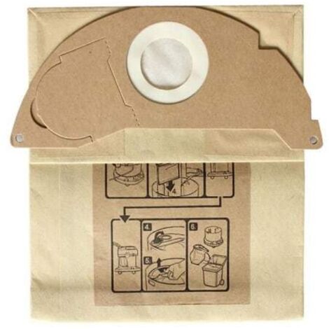 Lot de 10 sacs de rechange pour aspirateur Kärcher A2004/ A2054 / WD2250/ MV2/ WD2-AquaForge (1/5)