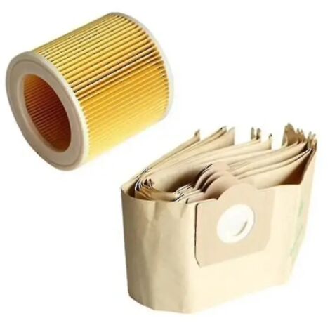5 sacs d'aspirateur et 1 filtre pour aspirateur Kärcher WD3-AquaForge (1/5)
