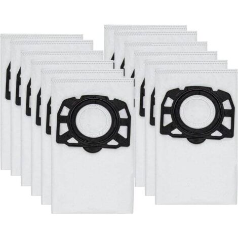 Lot de 12 sacs pour aspirateur KFI 487. Accessoires pour aspirateurs Karcher WD4, WD5, WD6, MV4, MV5, MV6, WD4.000...WD5.999, 2.863-006.0-AquaForge (1/4)