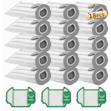 Sacs d'aspirateur (lot de 15) avec 3 filtres HEPA, compatibles avec les aspirateurs Vorwerk Kobold VK7 et VK7 FP7.-AquaForge (1/4)