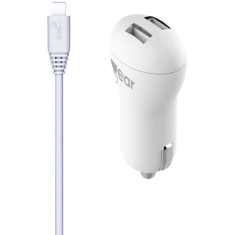 Chargeur 12-24 V, 2 ports USB 2,4 A, câble micro-USB rond blanc de 1 m - AquaForge (1/5)