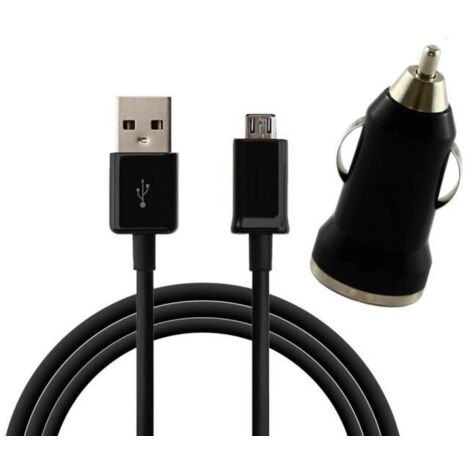 [Compatible avec Samsung Galaxy NOTE 1 - NOTE 2 - NOTE 3 LITE - NOTE 4] Câble USB de 1 mètre + chargeur de voiture noir [Phonillic - AquaForge] (1/3)
