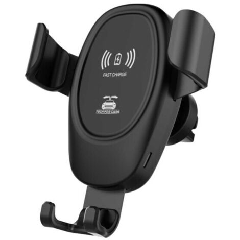 Chargeur de voiture sans fil Qi avec support pour téléphone, noir. - AquaForge (1/5)