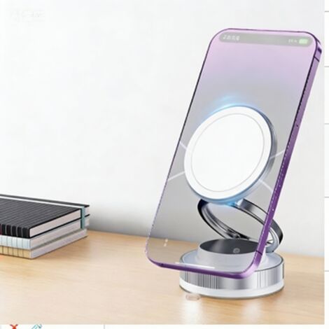 Support magnétique pour téléphone à ventouse avec rotation à 360°, en alliage métallique, pour une utilisation en voiture. - AquaForge (1/4)