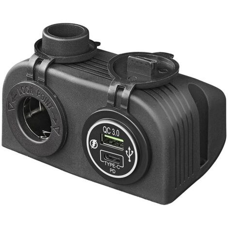 Kit de montage en surface : prise 12 V + chargeur USB rapide AquaForge de type A et C à 2 voies (3 A) (1/5)