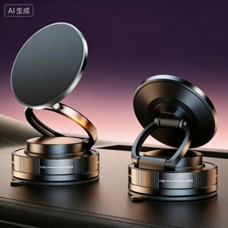 Support magnétique pour téléphone à ventouse avec rotation à 360°, en alliage métallique, pour une utilisation en voiture. - AquaForge (1/5)