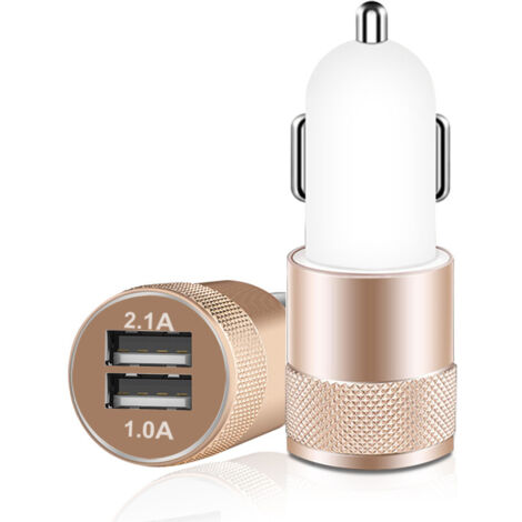 Chargeur de voiture universel avec deux ports USB 3,1 A plaqués or - AquaForge (1/2)