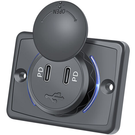 Chargeur double carré plat PD avec revêtement noir - AquaForge (1/2)