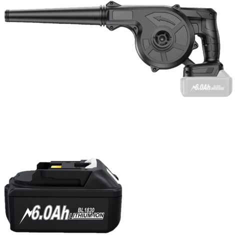 Souffleur de feuilles sans fil, batterie 6,0 Ah ou 9,0 Ah en option, débit d'air de 98 CFM, 1 batterie AquaForge de 6,0 Ah (1/2)