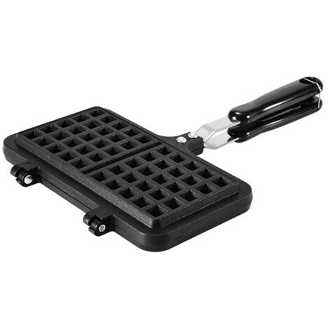 Gaufrier belge, compatible avec les fours à gaz, antiadhésif, portable, en fonte, pour le camping, à utiliser sur la plaque de cuisson, idéal pour un délicieux repas - AquaForge