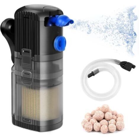 Pompe de filtration interne réglable 3 en 1 pour aquariums d'eau douce ou d'eau de mer de 40 à 120 litres, 500 l/h, 8 W - AquaForge (1/5)