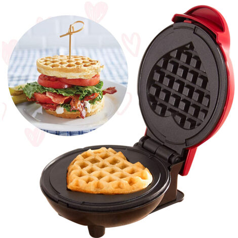 Mini gaufrier pour gaufres et frites faciles à préparer, surface antiadhésive, facile à nettoyer - AquaForge (1/4)