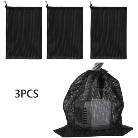 Ensemble de 3 pièces (noir, env. 3141 cm) Sac barrière pour pompe Sac filtrant en maille Sac filtrant en maille pour aquarium/jardin/ (1/4)