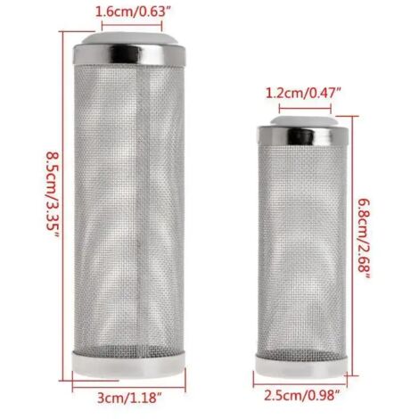 Filtre d'entrée pour aquarium, cylindre avec grille de protection en acier inoxydable, pompe de filtration d'eau pour aquarium, accessoires pour aquarium.