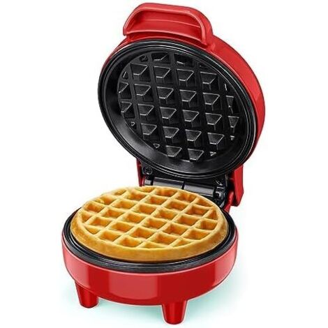 Mini gaufrier, témoin lumineux de fin de cuisson, revêtement antiadhésif, poignée isolante, format compact [GKS]-AquaForge (1/5)