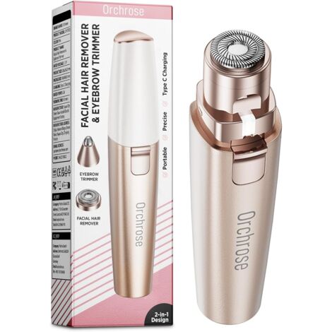 Épilateur rechargeable pour femmes, dernier modèle 2025 : appareil 2 en 1 pour la mise en forme des sourcils et l’épilation du visage (Gold-AquaForge) (1/5)