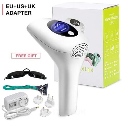 Appareil d'épilation laser IPL professionnel pour femmes, appareil d'épilation à lumière pulsée électrique pour le visage et le corps, blanc. - AquaForge (1/5)