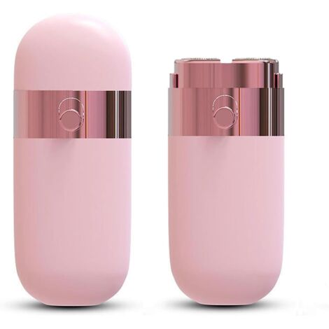Appareil d'épilation du visage pour femmes, rasoir électrique portable et indolore pour le visage, le menton, la lèvre supérieure et les bras avec lumière LED (rose) - AquaForge (1/5)