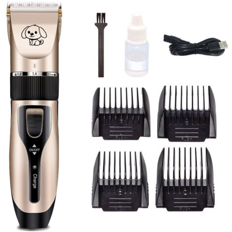 Tondeuse pour chien, kit de toilettage sans fil rechargeable par USB, tondeuse électrique pour animaux, ciseaux pour chiens et chats, silencieux, lavable, lot de 2-AquaForge (1/4)