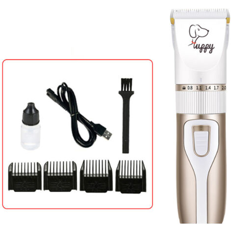 Rasoir pour chien, rasoir pour poils d'animaux, rasoir électrique, ensemble de rasage avec accessoires, couleur or champagne-AquaForge (1/5)