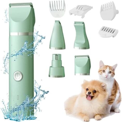 Tondeuse à poils pour chiens et chats 4 en 1 rechargeable et silencieuse électrique D,ZQKLA-AquaForge (1/5)