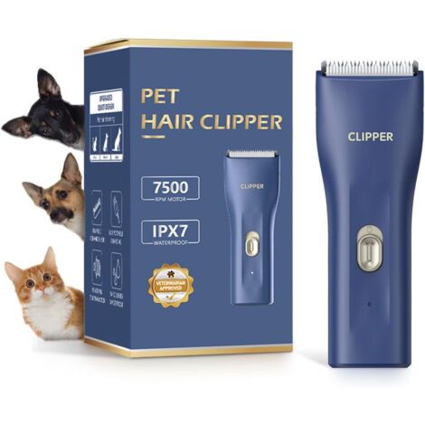 Kit de tondeuse pour chiens à poils épais, silencieux, sans fil, rechargeable, pour petits et grands chiens.-AquaForge (1/5)