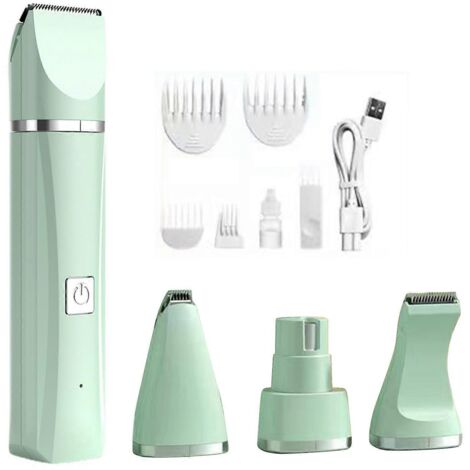 Tondeuse pour animaux 4 en 1 rechargeable, silencieuse et sûre, pour chats et chiots : coupe-poils pour les griffes, les pattes et le corps.-AquaForge (1/3)