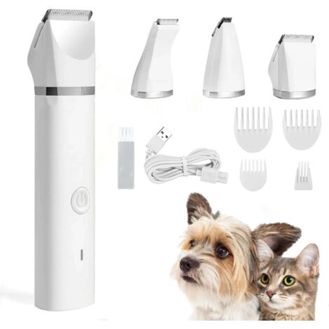 Tondeuse électrique pour animaux de compagnie avec 4 lames, tondeuse, lime à ongles, ciseaux à poils professionnels rechargeables pour chiens et chats-AquaForge (1/5)