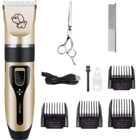 Outils de nettoyage pour animaux de compagnie, tondeuse à cheveux/coupe-griffes électrique, ensemble (ciseaux en acier, peigne en acier)-AquaForge (1/5)