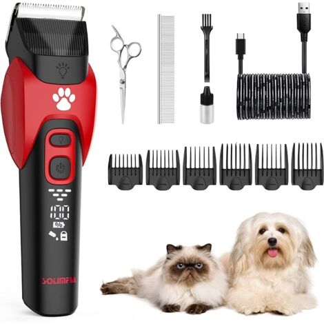 Tondeuse électrique pour chiens et chats, kit de tondeuse professionnelle rechargeable sans fil et silencieuse.-AquaForge (1/5)