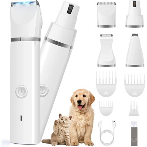 Tondeuse à poils pour chiens, kit de toilettage - Silencieuse, coupe-ongles - Rechargeable - Coupe-ongles silencieux sans fil pour chats et autres animaux de compagnie-AquaForge (1/4)