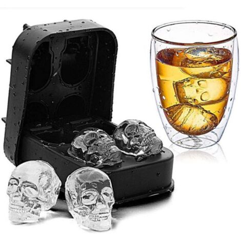 Moule 3D en forme de crâne pour glaçons, chocolat ou gelée, idéal pour le whisky. - AquaForge (1/4)