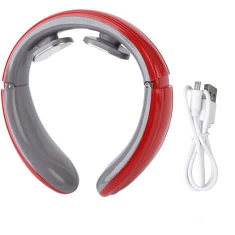 Appareil de massage électrique pour la nuque avec fonctions pulsées et chauffantes, 6 modes, 9 niveaux d'intensité, rechargeable par USB, pour améliorer la posture et le bien-être des cervicales. (1/5)