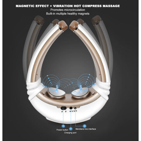Appareil de massage électrique pour la nuque avec coussin chauffant pulsé pour les cervicales - AquaForge