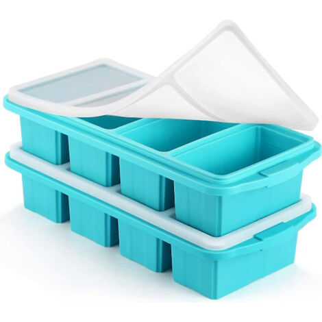 Moule à congélation en silicone avec couvercle - Moules pour congeler les aliments, les gros glaçons, récipient de congélation (une seule unité - AquaForge) (1/5)