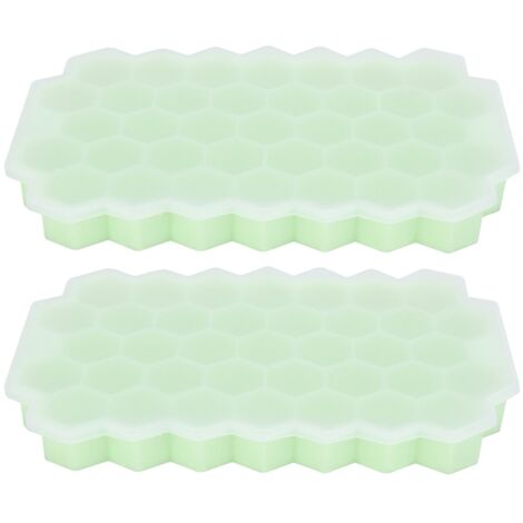 Bac à glaçons flexible en silicone avec 37 compartiments et couvercle, idéal pour faire des glaçons maison. - AquaForge (1/5)