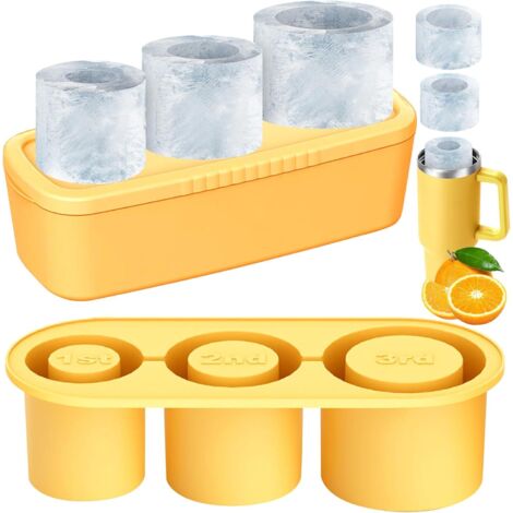 Moule à glaçons jaune, moules pour accessoires de la Coupe Stanley, en silicone avec couvercle. - AquaForge (1/3)