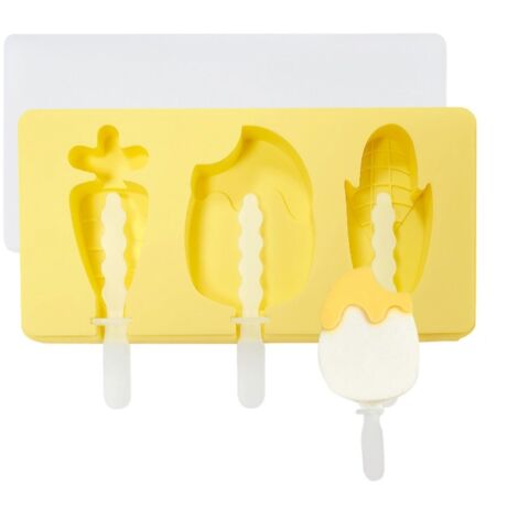 Moules à glace en silicone, parfaits pour faire des glaces maison. Démoulage facile. Moules à glace jaunes. - AquaForge (1/5)
