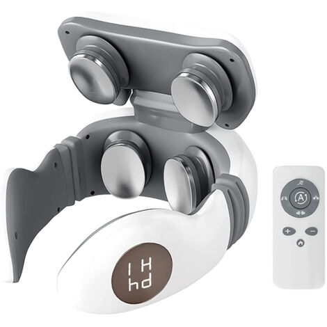 Masseur de nuque électrique avec télécommande, 5 modes de massage, tête de massage flottante 3D avec aimant intégré - AquaForge