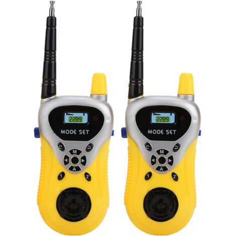 Lot de 2 talkies-walkies pour enfants, longue portée, bidirectionnels, jouets pour enfants, cadeau (jaune)-AquaForge (1/4)