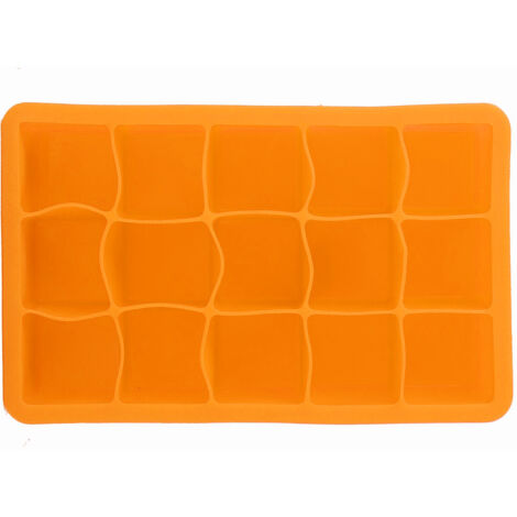 Bac à glaçons en silicone à 15 compartiments pour faire des glaçons maison, idéal pour la cuisine et le bar. Couleur : orange. - AquaForge (1/5)