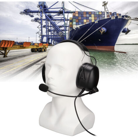 Casque radio avec prise jack 7,1 mm, antibruit et robuste, équipé d'un bouton PTT U94 pour talkies-walkies UV-5R BF-888S à tête K-AquaForge (1/5)