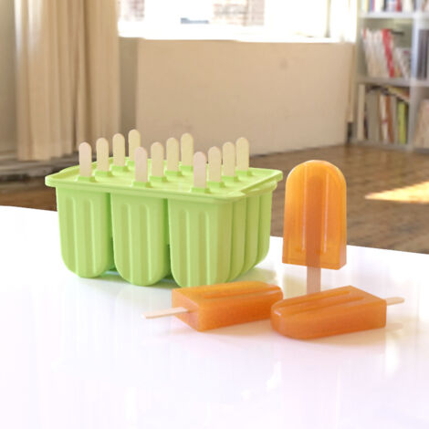 Moules à glace réutilisables en silicone sans BPA avec 50 bâtonnets en bois DXGHC-AquaForge (1/5)